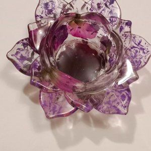 Purple resin Candle Holder
